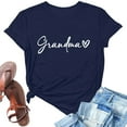 thumbnail image 4 of Tittly T Shirts for Women Spring Tops for Women Grandma Shirts For Women Shirt Heart Printed Casual Short Sleeve Tee Top Graphic Tees Tshirts Shirts Navy XXL, 4 of 5