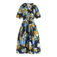 thumbnail image 5 of Free Assembly Women's and Women's Plus Cotton Midi Dress with Puff Sleeves, Sizes XS-4X, 5 of 5