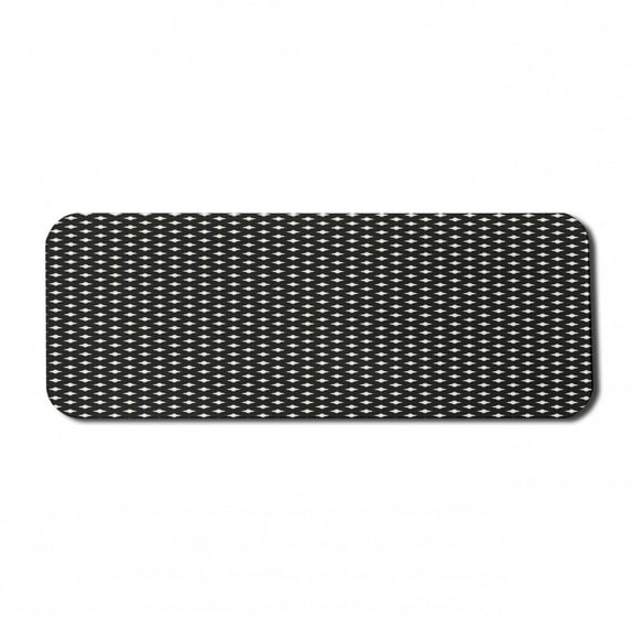 Abstract Geometry Computer Mouse Pad, Repetitive Grungy Style Star Like Forms and Motifs Print, Rectangle Non-Slip Rubber Mousepad Large, 31" x 12" Gaming Size, Charcoal Grey Champagne, by Ambesonne