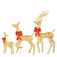 thumbnail image 5 of Tcbosik 3-Piece Christmas Deer Family Set with 270 LED Lights, Outdoor Reindeer Holiday Decoration with Stakes for Garden, Patio, Courtyard, Golden, 5 of 9