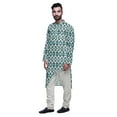 thumbnail image 2 of Atasi Printed Casual Asymmetric Kurta Pyjama For Men Designer Long Kurta Set, 2 of 4