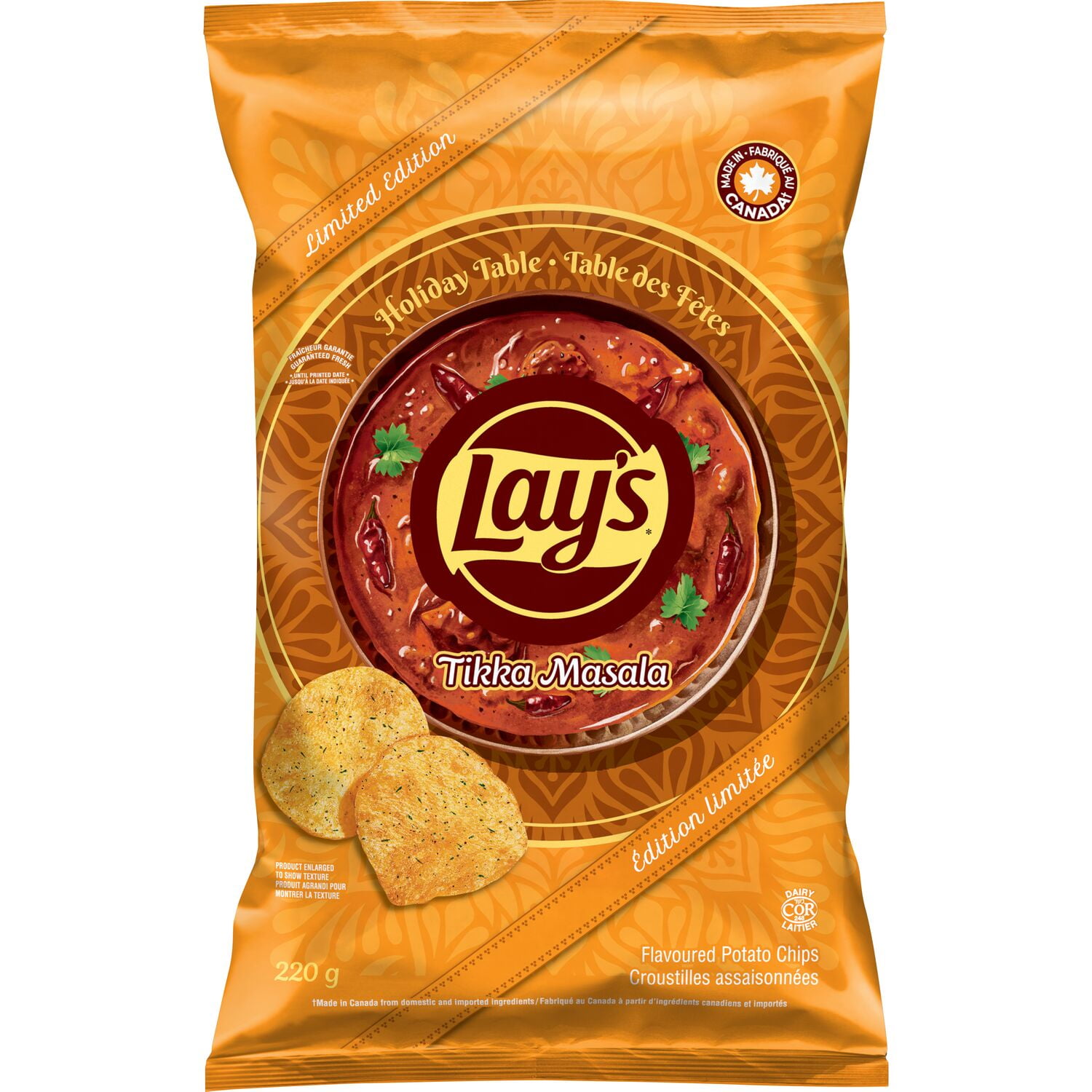 Lay’s Tikka Masala Flavoured Potato Chips, 220 g.