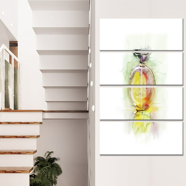 Perfume Bottle Watercolor - Large Animal Canvas Art Print