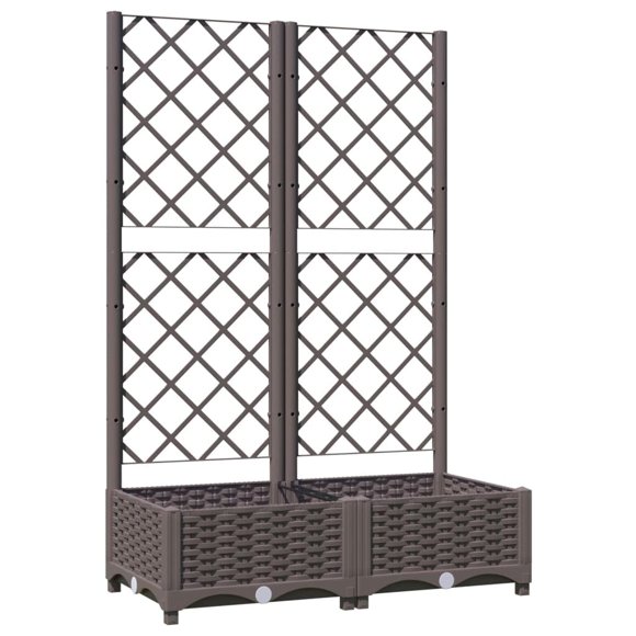 Macetero de jardín con enrejado VidaXL, polipropileno marrón, 80 x 40 x 121 cm