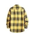 thumbnail image 4 of LEEYNEER Men‘s Flannel Plaid Shirt Jacket Winter Warm Long Sleeve Quilted Fleece Sherpa Lined Plaid Coats Soft Button Down Thick Shirts Jackets on Clearance, 4 of 4
