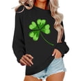 thumbnail image 2 of Xdegoge St Patricks Day Sweatshirts Women Long Sleeve Crewneck Pullover Elegant Four Leaf Clover Themed Print Sweatshirt for Themed Parties, 2 of 6