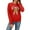 Red, variant on Women's Christmas Cane Bow Sequin Pullover Sweater Round Neck Long Sleeve Knit, Festive and Sparkly, Ideal for Holiday Parties and Celebrations,Red,M