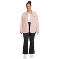 thumbnail image 2 of Time and Tru Women's Plus Size Snap Front Shacket, Sizes XS-3X, 2 of 6