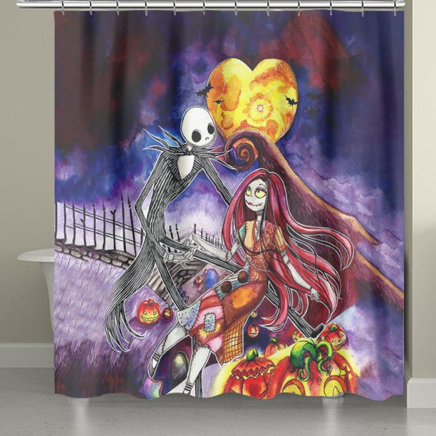 Shower Curtain Set The Nightmare Before Christmas Bathroom Halloween
