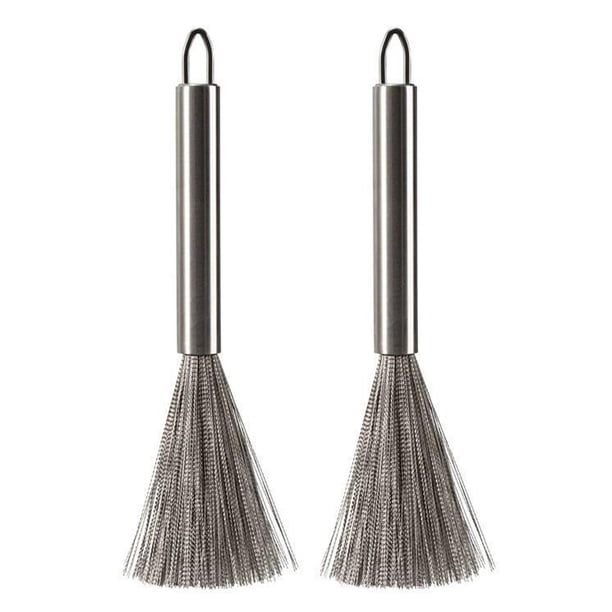 Cepillo para limpiar ollas y sartenes con mango largo, cepillo multiusos para fregar platos. 2 piezas