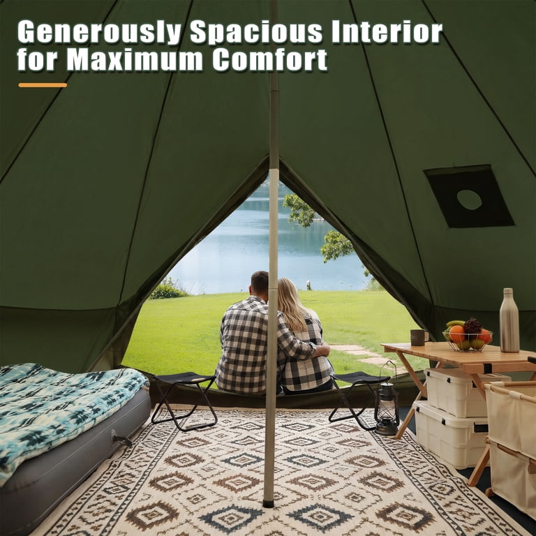 LVUYOYO Luxury Oxford Fabric Bell Tent, Yurt Canvas Tent with
