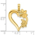 thumbnail image 4 of 14K Yellow Gold Polished Floral Heart Pendant (Width 18.5) (Length 25.7) - Jbsp, 4 of 5
