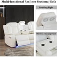 thumbnail image 4 of Golden Furniture White 3PCS Power Recliner Sofa Set, Corner Living Room Sofa Set, Corner Recliner Sofa Set, 4 of 8