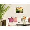 thumbnail image 3 of Red Sky over Tuscany Italy - Italian Vineyards Cypress Trees - From an Original Watercolor Painting by Robin Wethe Altman - Master Art Print (Unframed) 13in x 19in, 3 of 4