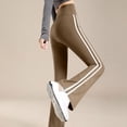 thumbnail image 5 of Hilenly Flare Leggings with Side Stripes High Waisted Tummy Control Bell Bottom Running Track Pants Flared Yoga Pants, 5 of 8