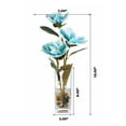 thumbnail image 4 of Enova Home Artificial Real Touch Magnolia Faux Flowers Arrangement in Glass Vase with Faux Water and River Rock for Home Office Wedding Decór (Blue), 4 of 4