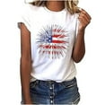 thumbnail image 6 of OAVQHLG3B 4th of July Outfits for Women American Flag T Shirt O-Neck Patriotic Shirts Print Short Sleeve Top T-Shirt Blouse, 6 of 8