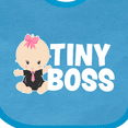 thumbnail image 4 of Inktastic Tiny Boss with Baby in Suit Girls Baby Bib, 4 of 4