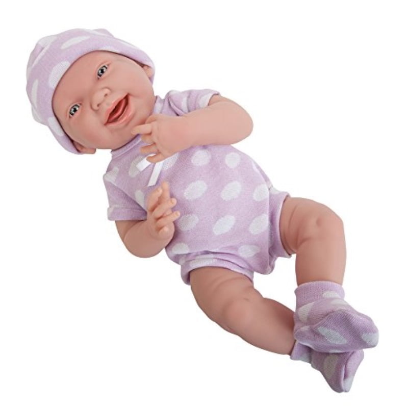La Newborn 15" AllVinyl LifeLike Baby Doll, Pretty Polka Dot Set