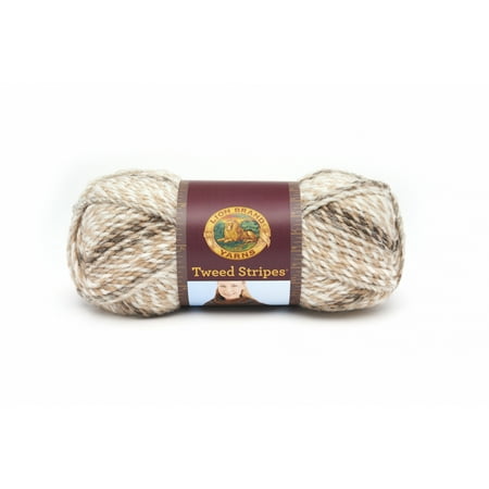 Lion Brand Yarn Tweed Stripes Caramel 753-204 Fashion Yarn