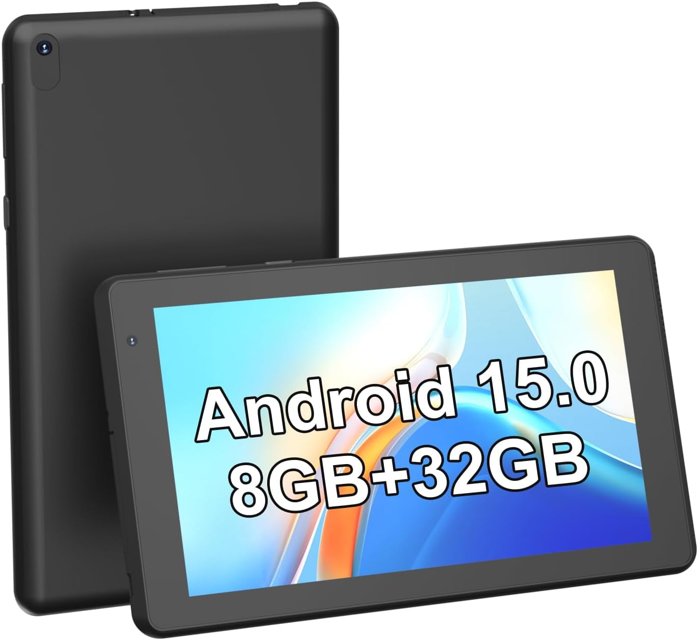 7 inch Tablet, Android 15 Tablets RAM 6GB+ROM 32GB Quad Core Tablet, IPS Screen, 5.0 MP Camera, Wi-Fi, Bluetooth, GPS, FM Tablet PC Black