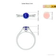thumbnail image 5 of ANGARA Natural Tapered Shank Tanzanite Solitaire Ring with Diamonds in 925 Sterling Silver for Women (Size-6mm) | December Birthstone, Anniversary, Jewelry Gift for Women | Natural Tanzanite Ring, 5 of 9