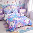 thumbnail image 2 of Manfei Colorful Axolotl 7 Pieces Full Size Bedding Sets,Aquatic Animal Full Size Bed in a Bag,Colorful Stars Reversible, 2 of 7