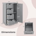 thumbnail image 3 of DORTALA Bathroom Floor Cabinet, Side Storage Organizer Cabinet w/ 1 Cupboard and 4 Drawers, Wooden Free Standing Storage Cabinet w/Adjustable Shelf in 3 Positions for Living Room, Bathroom, Grey, 3 of 8