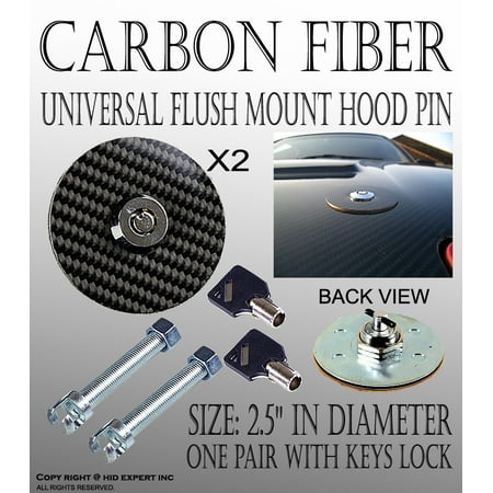1 Carbon Fiber Hood - UNIVERSAL RACING Mount Bonnet Carbon Fiber Hood Latch Pin Key Locking Kit