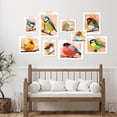 thumbnail image 4 of PixonSign Adhesive Canvas Print Wall Art Set - Pastel Watercolor Geometric Birds Poster Art - Spring Animals Print Gallery Set of 9 Abstract Illustrations Wall Décor for Home - Unframed, 4 of 5