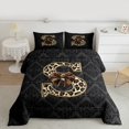 thumbnail image 2 of Homewish Bow Letter Monogrammed S 2pcs Bedding Comforter Set for Teens,Leopard Print Twin Comforter Sets,Abstract Bohemian Damask Breathable Bedding Set,Breathable Home Decor,Reversible, 2 of 8