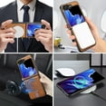 thumbnail image 4 of For Samsung Galaxy Z Flip 7 Wallet Phone Case,2-in-1 Magnetic Detachable Card Holder,Compatible with Mag-Safe,With Card Slots,Kickstand,PU Leather Anti-Drop Shockproof Phone Case,Brown, 4 of 7