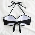 thumbnail image 2 of TOWED22 Bikini Top for Women Bathing Suit Criss Cross Self Tie Spaghetti Straps V Neck(Black,M), 2 of 4