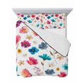 thumbnail image 7 of Quilts Twin Size Bedding Set, Colorful Flowers Lightweight Quilted Comforter, Spring Watercolor Floral Plant Soft Reversible Bedspread Coverlet with Pillow Covers for All Season, 68" x 86", 7 of 7