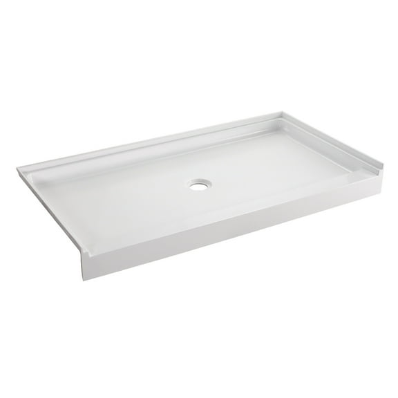 Aqua Eden VTSB60326C Bonaire 60" x 32" Anti-Skid Single Threshold Shower Base with Center Drain Hole, White