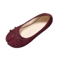 thumbnail image 2 of Xdegoge Flat Shoes for Women Bow Tie Ballet Flats Summer Slip On Loafers Classic Dressy Round Toe Footwear Closed Toe Casual Office Work Walking Lightweight Pumps, 2 of 9