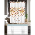 thumbnail image 6 of No Hook Cloth Fabric Shower Curtain with Snap in Liner, Maple Leaf Fall Waterproof Shower Curtains Set with See Through Top Window, Thanksgiving Autumn Botanical Watercolor Bath Curtains 72"x72", 6 of 6