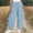 *Light Blue, variant on ClodeEU Women's High Waisted Baggy Cropped Pants,Casual Drawstring Elastic Waist Linen Trousers with Pockets Black,Women's Plus L