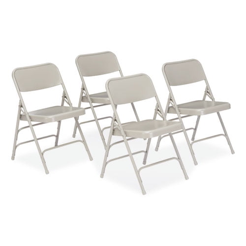 300 Series Deluxe All-Steel Triple Brace Folding Chair, Supports Up to 480 lb, 17.25" Seat Height, G | Bundle of 2