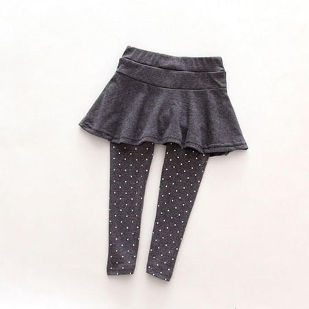 

SYNPOS Little Girls Leggings Pants with Tutu Skirts Kids Culottes Footless Tights