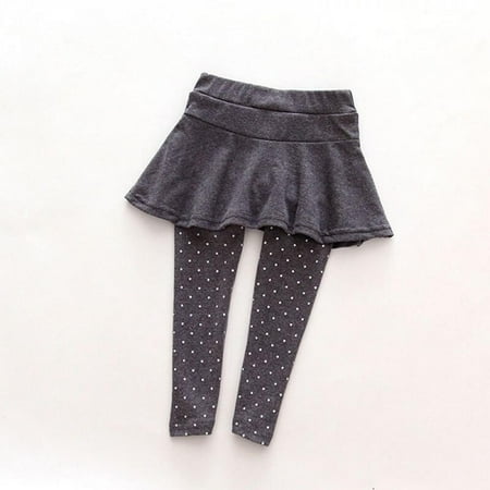 

SYNPOS Little Girls Leggings Pants with Tutu Skirts Kids Culottes Footless Tights