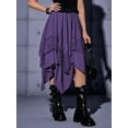 thumbnail image 4 of Women'S Renaissance Flowy Fairy Skirt Y2k Contrast Lace Layered Asymmetrical Midi Skirts Deep S, 4 of 9