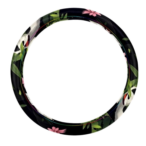 Panda 14.5 Inch Printing PVC Leather Car Wheel Cover Auto Accessories Steering Wheel Cover Steering Wheel Covers