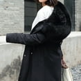 thumbnail image 5 of Aboser Warm Parka Jackets for Women Winter Fleece Jacket Coat with Faux Fur Hood Ladies Overcoats Casual Sherpa Lined Coats Fashion Waist Midi Jacket, 5 of 6