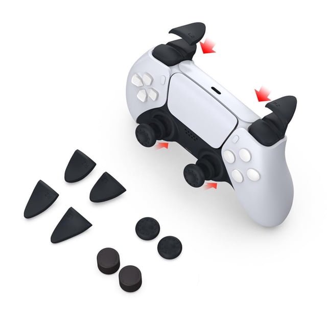 Trigger Extender Y Thumb Grips Set Para Playstation 5 Reemplazo 2 Pares L2R2 Trigger Extenders Y 2 Pares Thumbstick Cover Noticed EL012536-00