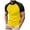 Yellow, variant on European Color Blocked Twill Business Sport Raglan Sleeves Men Short T Shirt Comfy Tee Tshirts for Men