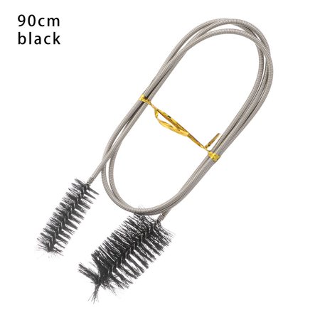 45/90/155/200cm Portable Stainless Steel Spiral Handle Aquarium Accessories Pipe Cleaner Flexible Tube Brush Cleaning Tools Hose Brush BLACK 90CM