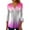 Pink, variant on Women's Fashion Gradient Mid Sleeve Loose Half Cardigan Shirt Polyester/Spandex, Soft/Breathable, Suitable for Spring/Summer