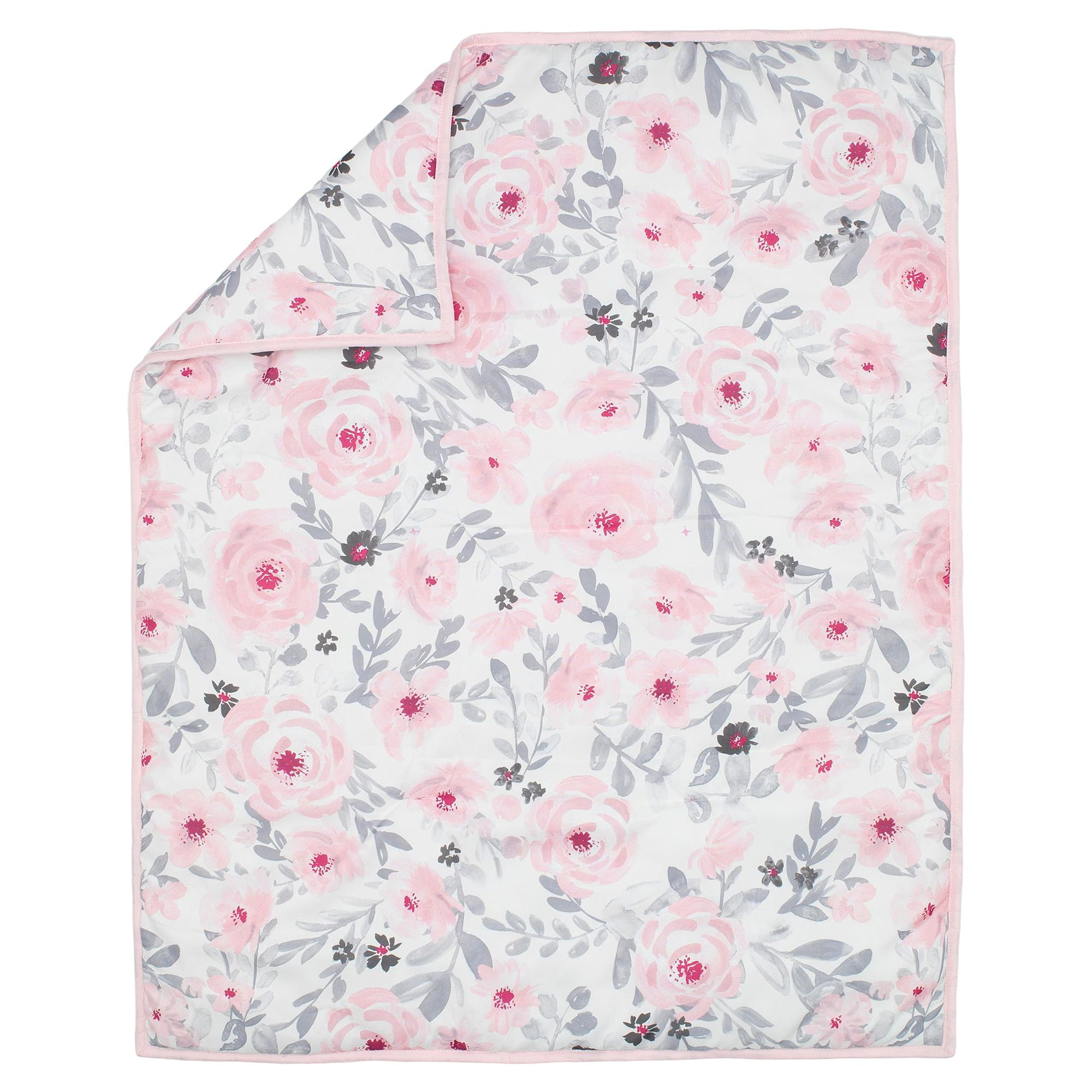 Bedtime Originals Blossom Pink Watercolor Floral 3-Piece Mini Crib Bedding Set
