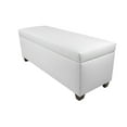 thumbnail image 4 of The Sole Secret Mid Century Modern White Vinyl Shoe Storage Bench Yellow, 4 of 5